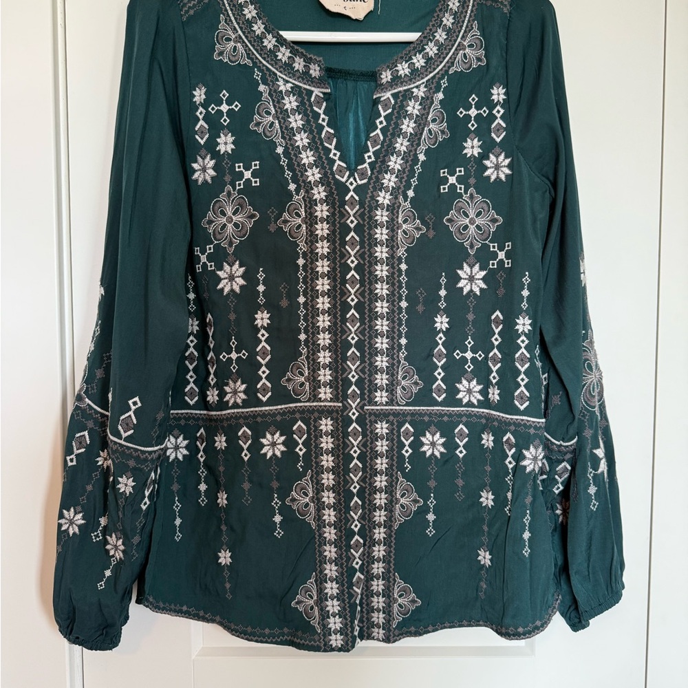 Embroidered green Blouse
